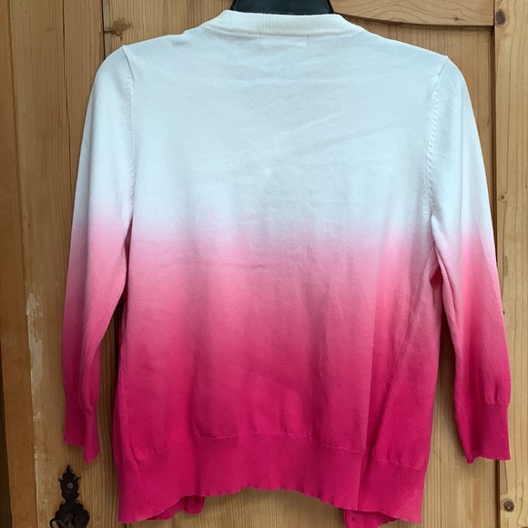 Kenar Barbie Bubblegum Barbicore Pink Ombre Jewel Gem Neck Cardigan Sweater EUC - Picture 10 of 11